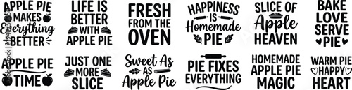 Cozy Homemade Apple Pie Quotes Typography Collection for Kitchen Baking Lifestyle Branding
