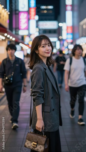 Wallpaper Mural Woman Walking on a City Street Torontodigital.ca