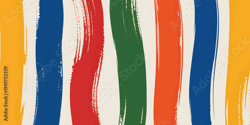 Bold Stripe Background with Hand-Painted Bands