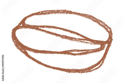 Hand drawn fresh roasted coffee bean Arabica robusta seed doodle Single element for print, web, design, decor