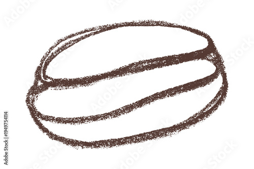 Hand drawn fresh roasted coffee bean Arabica robusta seed doodle Single element for print, web, design, decor