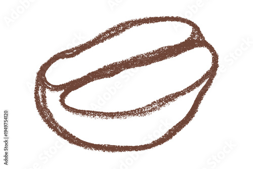 Hand drawn fresh roasted coffee bean Arabica robusta seed doodle Single element for print, web, design, decor