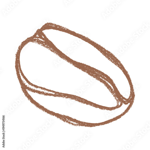 Hand drawn fresh roasted coffee bean Arabica robusta seed doodle Single element for print, web, design, decor