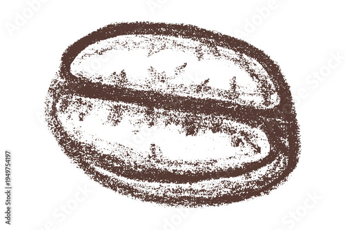 Hand drawn fresh roasted coffee bean Arabica robusta seed doodle Single element for print, web, design, decor
