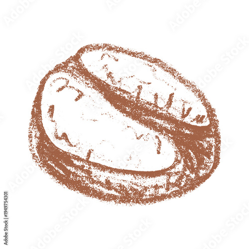 Hand drawn fresh roasted coffee bean Arabica robusta seed doodle Single element for print, web, design, decor