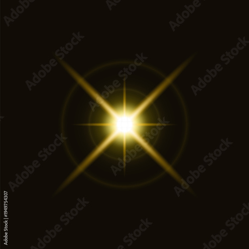 Glowing star on dark background vector