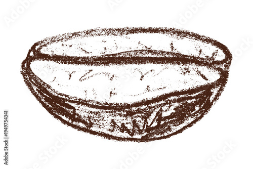 Hand drawn fresh roasted coffee bean Arabica robusta seed doodle Single element for print, web, design, decor