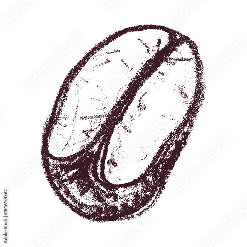 Hand drawn fresh roasted coffee bean Arabica robusta seed doodle Single element for print, web, design, decor