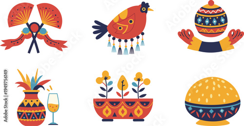 Flat design elements collection for cinco de mayo celebration