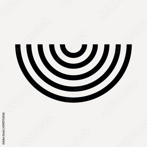 Minimalist black semicircle pattern element vector