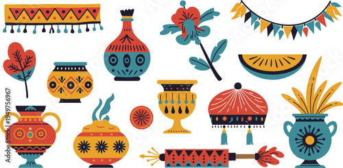 Flat design elements collection for cinco de mayo celebration