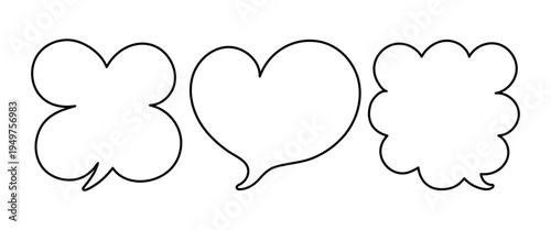 Speech bubbles outline collection vector