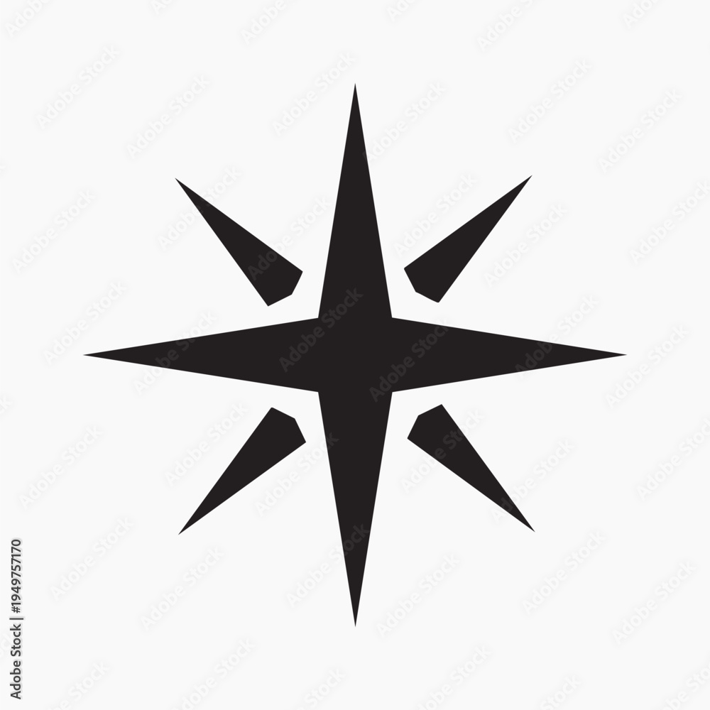 Obraz premium Black starburst shape design element vector