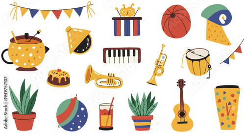 Flat design elements collection for cinco de mayo celebration