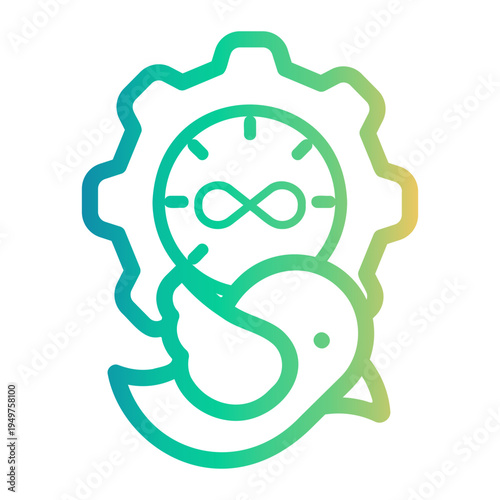 early bird Line Gradient Icon