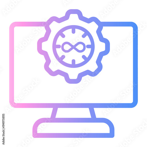 overtime Line Gradient Icon