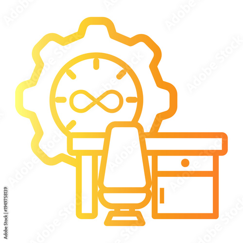 overtime Line Gradient Icon