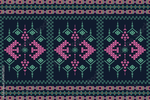 Mustard yellow and white ikat geometric pattern. Seamless zigzag tribal chevron motif for boho textile design and wallpaper background.CMYK