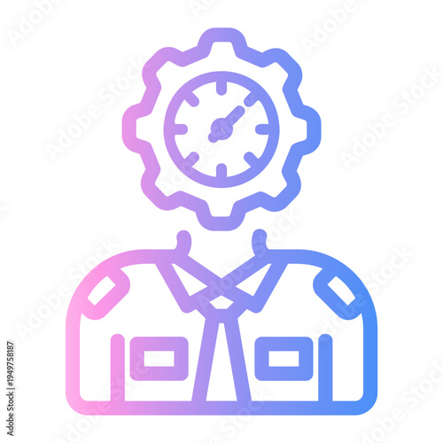 worker Line Gradient Icon