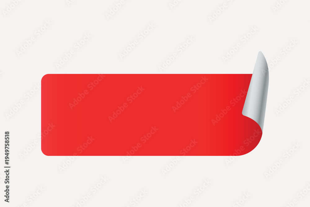 Fototapeta premium Red sticker with curled edge element vector