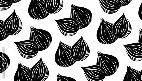 Red Onion Seamless Pattern. Fresh Vegetable Slice Illustration. Hand Drawn Culinary Ingredient. Repeating Kitchen Food Background.