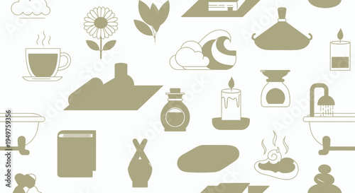 Spa And Wellness Pattern vector illustration