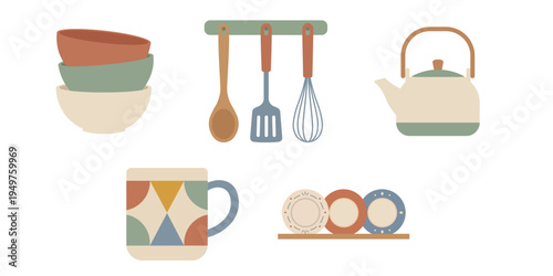 Kitchenware Flat Illustration Set