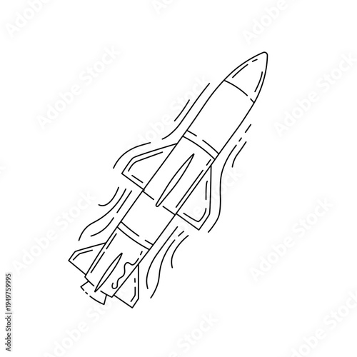 Rocket Launch Outline Icon