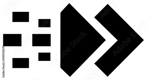 Black filled icon depicting data exfiltration and theft representing cyber security threats and data breach concepts on a white background