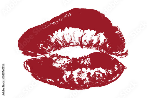 Lipstick kiss mark Romantic lip print Imprint of lips kiss Sexy lips makeup Female mouth Love symbol Design element for beauty fashion poster Valentines Day wedding