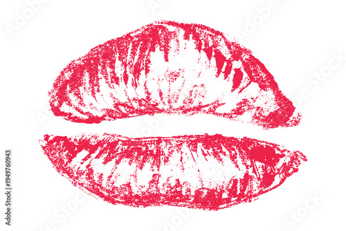 Lipstick kiss mark Romantic lip print Imprint of lips kiss Sexy lips makeup Female mouth Love symbol Design element for beauty fashion poster Valentines Day wedding
