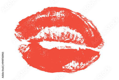 Lipstick kiss mark Romantic lip print Imprint of lips kiss Sexy lips makeup Female mouth Love symbol Design element for beauty fashion poster Valentines Day wedding