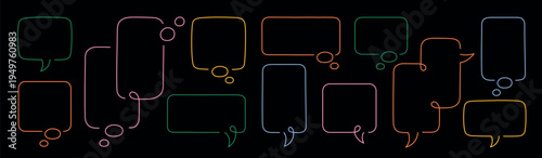 Colorful speech bubbles on black vector