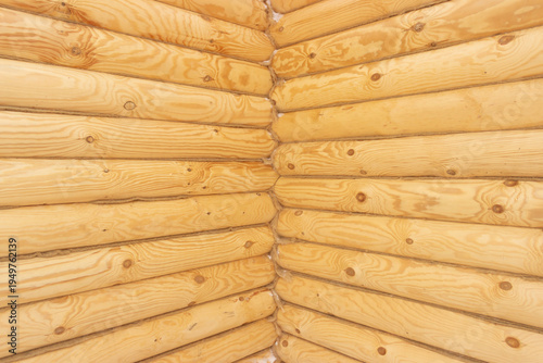 Calibrated log, log walls, pine log, fresh wood