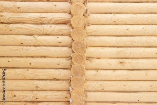 Calibrated log, log walls, pine log, fresh wood
