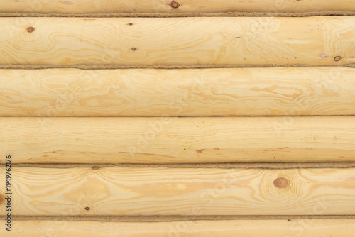 Calibrated log, log walls, pine log, fresh wood