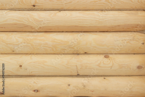 Calibrated log, log walls, pine log, fresh wood