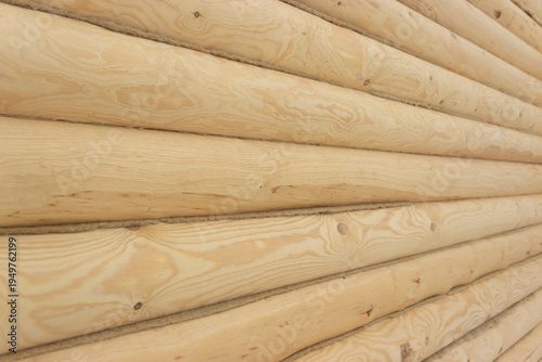 Calibrated log, log walls, pine log, fresh wood
