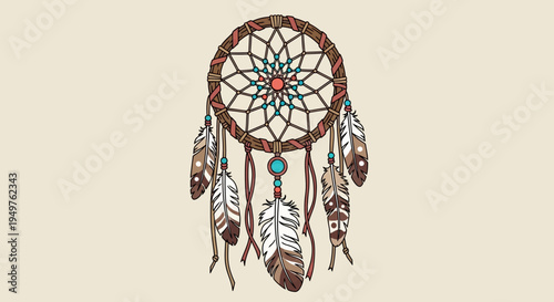 Bohemian Dreamcatcher with Feathers and Beads