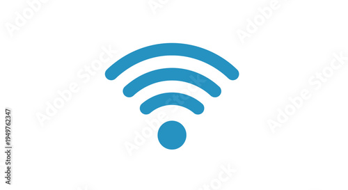 Blue Wi-Fi Signal Icon on White Background