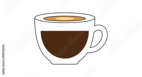 Espresso Coffee Cup Icon - Simple Flat Design