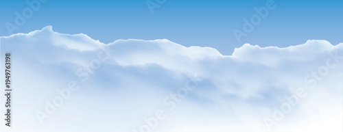 Serene snowy mountain landscape vector
