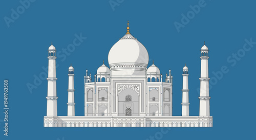 Taj Mahal Monument Illustration