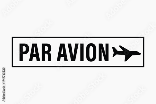 Airmail label with airplane silhouette vector