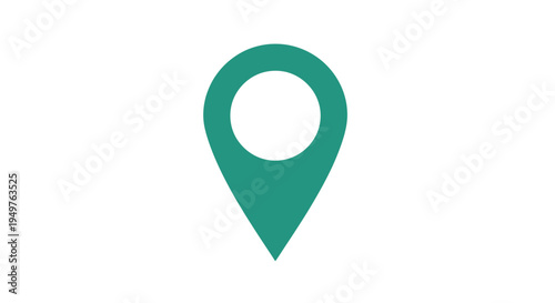 Teal Location Pin Icon on White Background