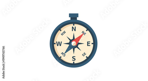 Vintage Compass Navigational Tool, Nautical Direction Finder, Isolated