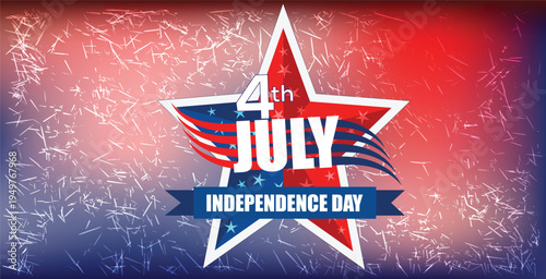 4th July United States independence celebration concept with patriotic star banner and national freedom holiday background