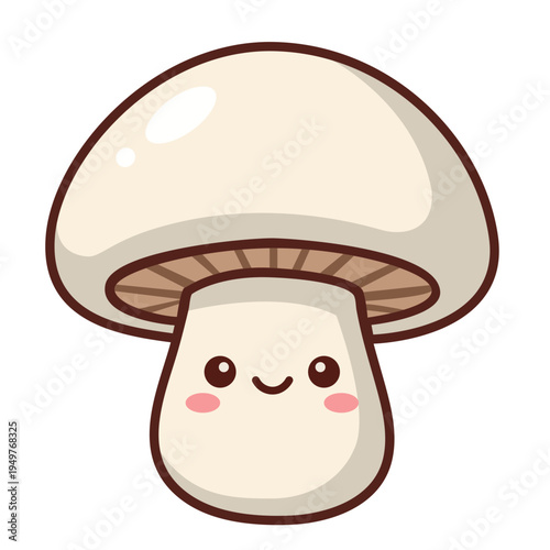 Cute Cartoon Mushroom Character