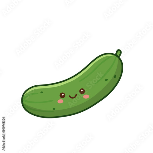 Cute Kawaii Cucumber Illustration