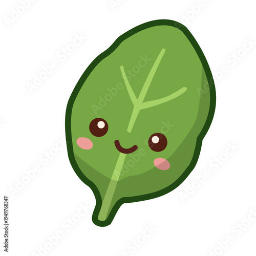 Cute Spinach Leaf Character